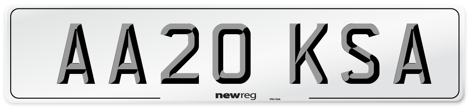 AA20 KSA Number Plate from New Reg